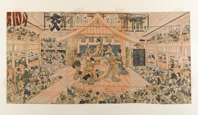 Interior View of the Kabuki Theater Kawarazaki-za by Utagawa Toyokuni